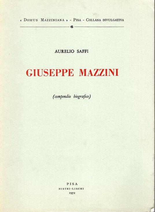 Giuseppe Mazzini - Aurelio Saffi - copertina