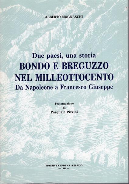 Due paesi una storia: Bondo e Breguzzo nel milleottocento: da Napoleone a Francesco Giuseppe. Presentazione di Pasquale Pizzini - Alberto Mognaschi - copertina