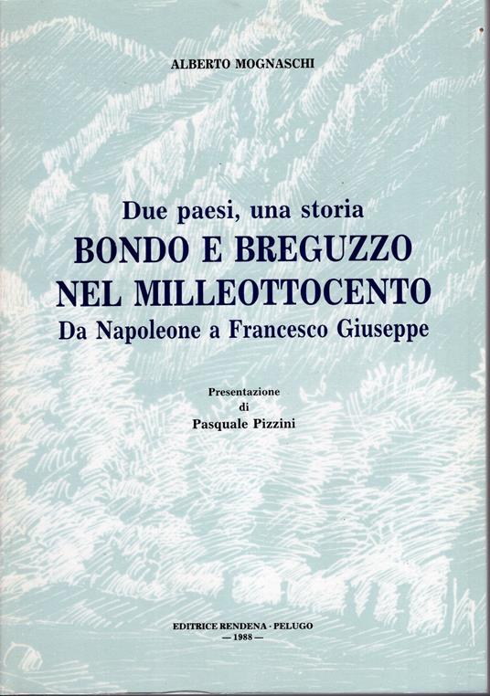Due paesi una storia: Bondo e Breguzzo nel milleottocento: da Napoleone a Francesco Giuseppe. Presentazione di Pasquale Pizzini - Alberto Mognaschi - copertina
