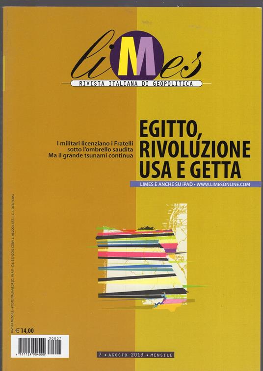Limes. Rivista italiana di geopolitica. n. 8/2013 : Egitto, rivoluzione usa e getta - copertina