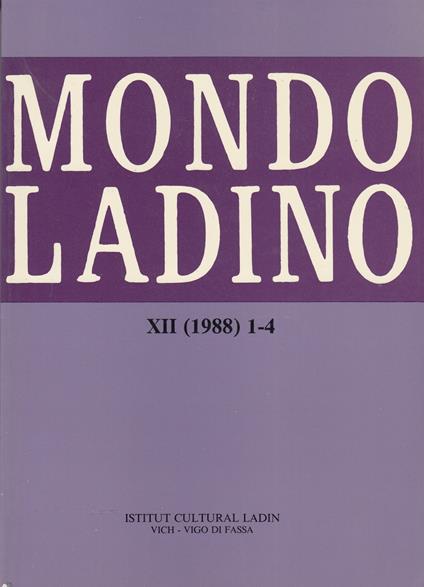 Mondo Ladino XII (1988) 1-4 - copertina