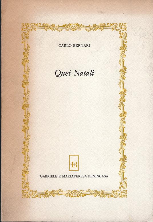 Quei Natali - Carlo Bernari - copertina