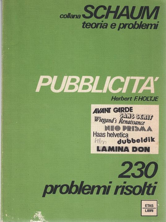 collana Schaum teoria e problemi PUBBLICITà 230 problemi risolti 1985 - copertina