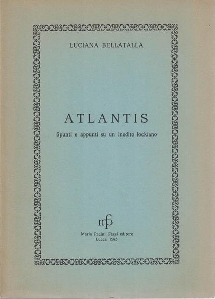 ATLANTIS. Spunti e appunti su un inedito lockiano - copertina