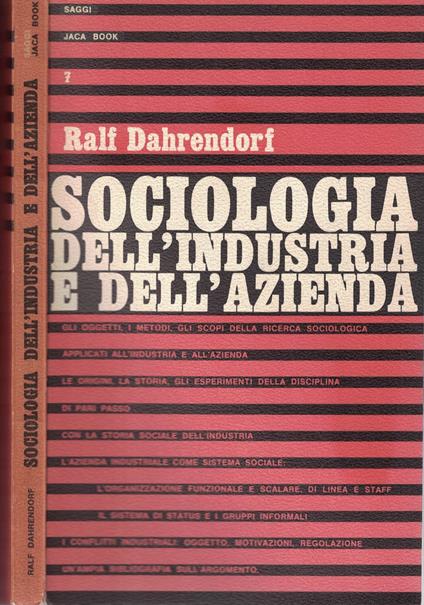 Sociologia dell'industria e dell'azienda - Ralf Dahrendorf - copertina