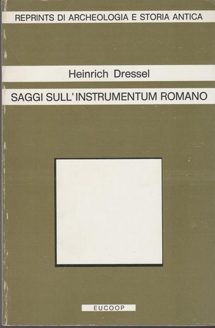 Saggi Sull'Instrumentum Romano - copertina