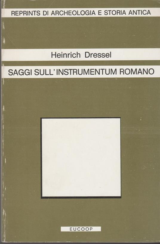 Saggi Sull'Instrumentum Romano - copertina