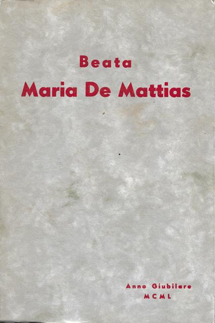 La Beata Maria De Mattias - copertina