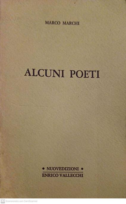 Alcuni poeti - Marco Marchi - copertina