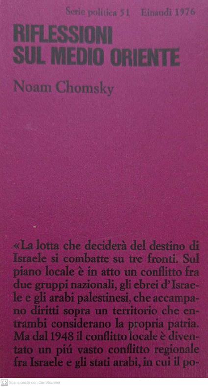 Riflessioni sul Medio Oriente - Noam Chomsky - copertina
