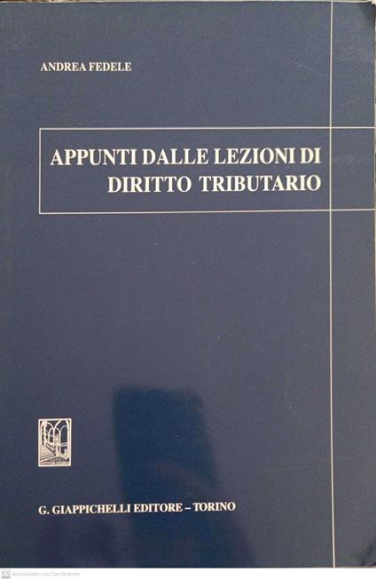 Appunti delle elzioni di diritto tributario - copertina