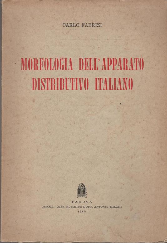 Morfologia dell'Apparato Distributivo Italiano - Carlo Fabrizi - copertina