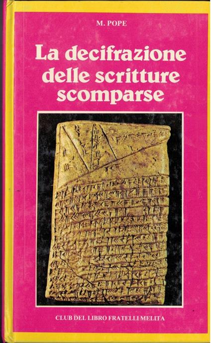 La decifrazione delle scritture scomparse - copertina