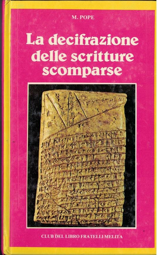 La decifrazione delle scritture scomparse - copertina
