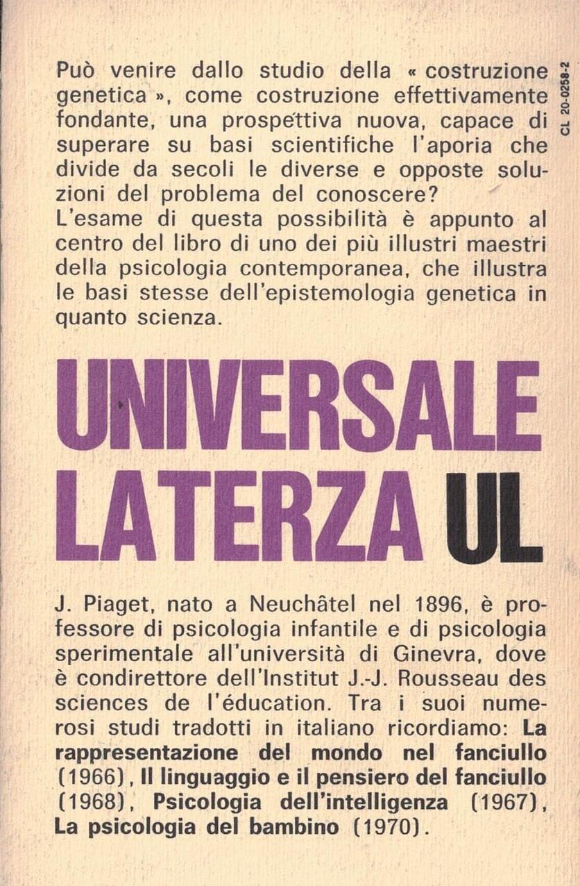 L' epistemologia genetica