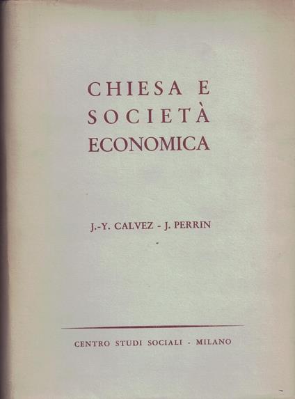 Chiesa E Società Economica - copertina