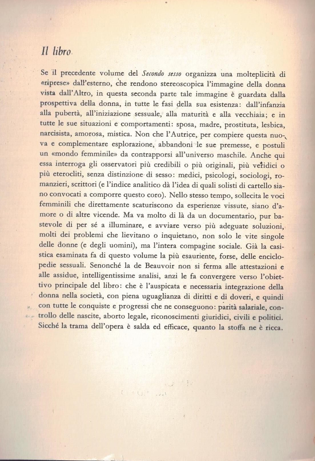 Il secondo sesso. Vol II. L'esperienza vissuta