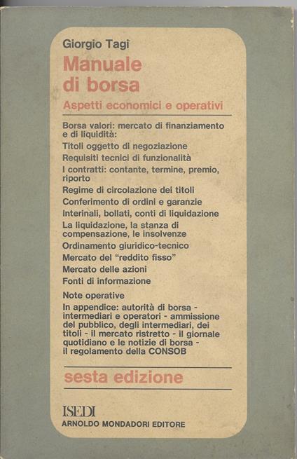 Manuale di borsa - copertina