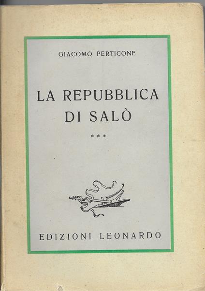 La Repubblica Di Salò - Giacomo Perticone - copertina