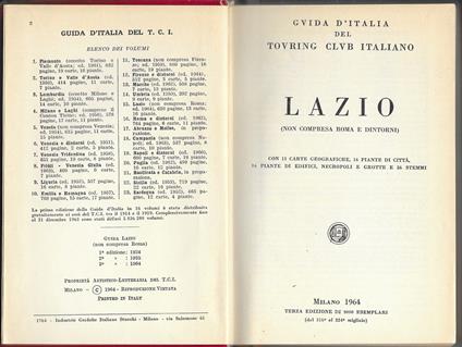 Guida D ' Italia - Lazio - - copertina