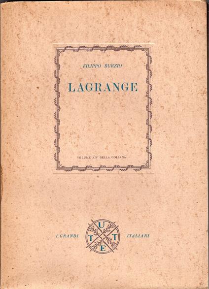 Lagrange - Filippo Burzio - copertina