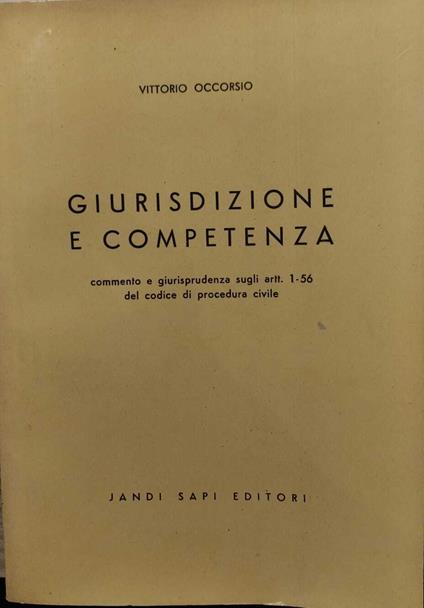 Giurisdizione E Competenza - copertina