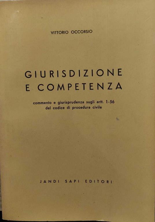 Giurisdizione E Competenza - copertina