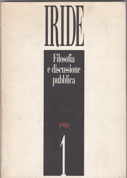 Iride, Filosofia e discussione pubblica, 1988. 1 - copertina