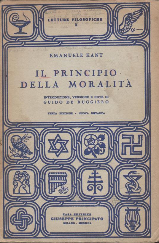 Il principio della moralità - Immanuel Kant - copertina