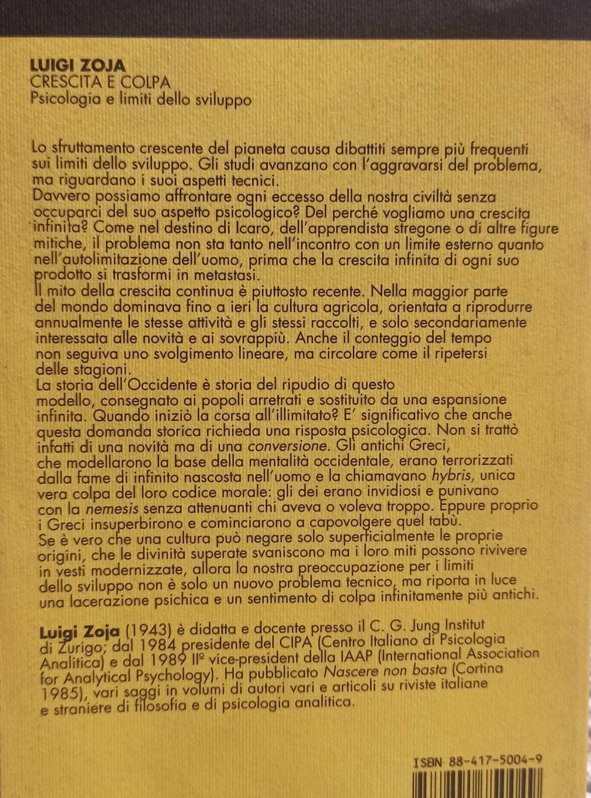 Crescita E Colpa . Psicologia E Limiti Dello Sviluppo