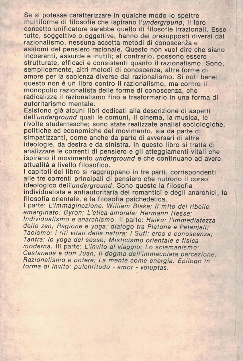 filosofie dell'underground breve storia delle teorie irrazionali dal pensiero