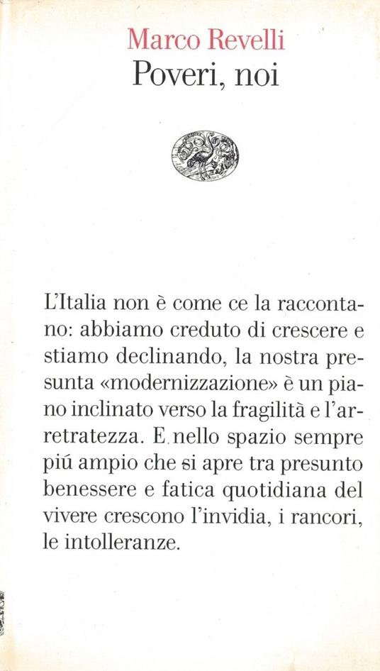 Poveri, noi - Marco Revelli - copertina