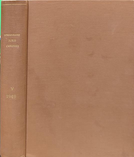 Ephemerides iuris canonici. V 1949 - copertina