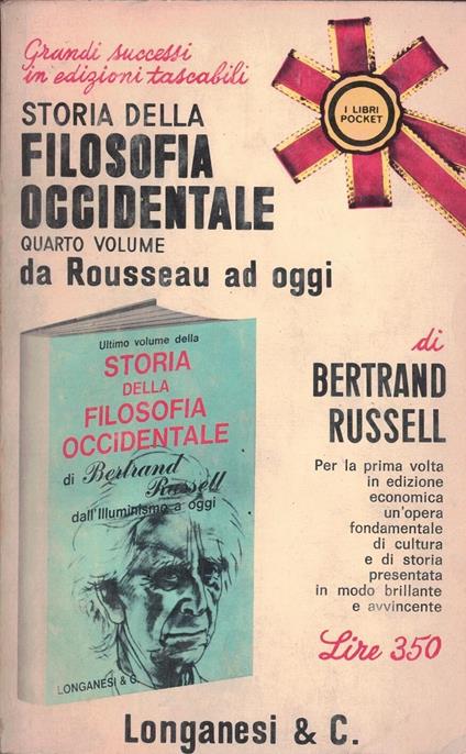 Storia della filosofia occidentale - IV vol. - Bertrand Russell - 1^EDLonganesi - Bertrand Russell - copertina