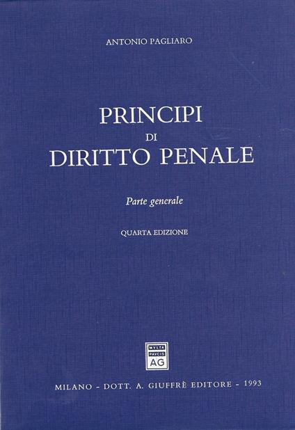 PRINCIPI DI DIRITTO PENALE - parte generale - - copertina