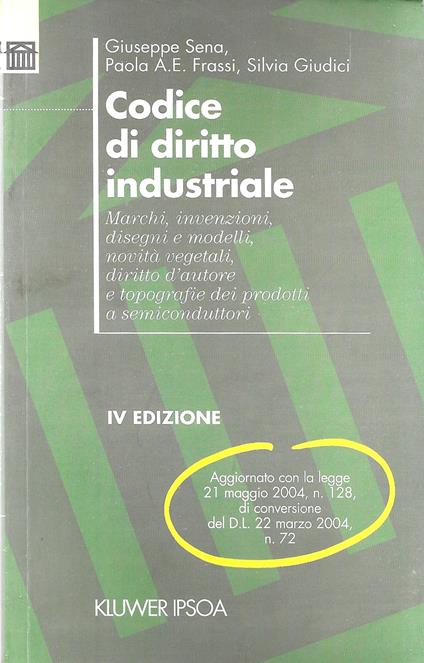 Codice Di Diritto Industriale - copertina