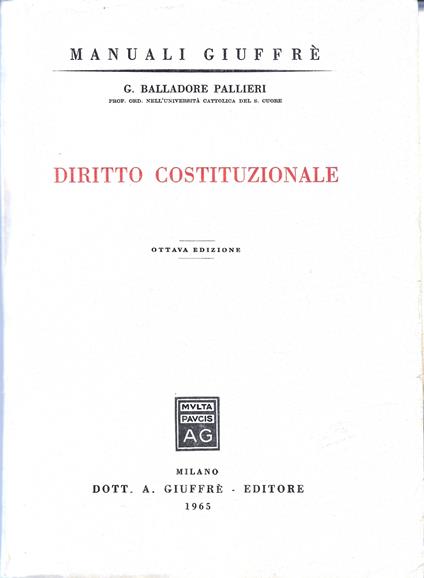 Diritto Costituzionale - copertina