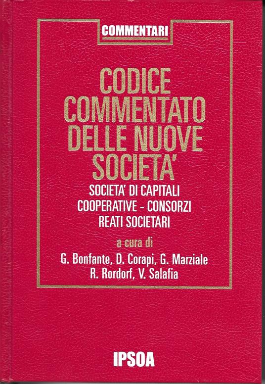 Codice Commentato Delle Nuove Societa' - copertina