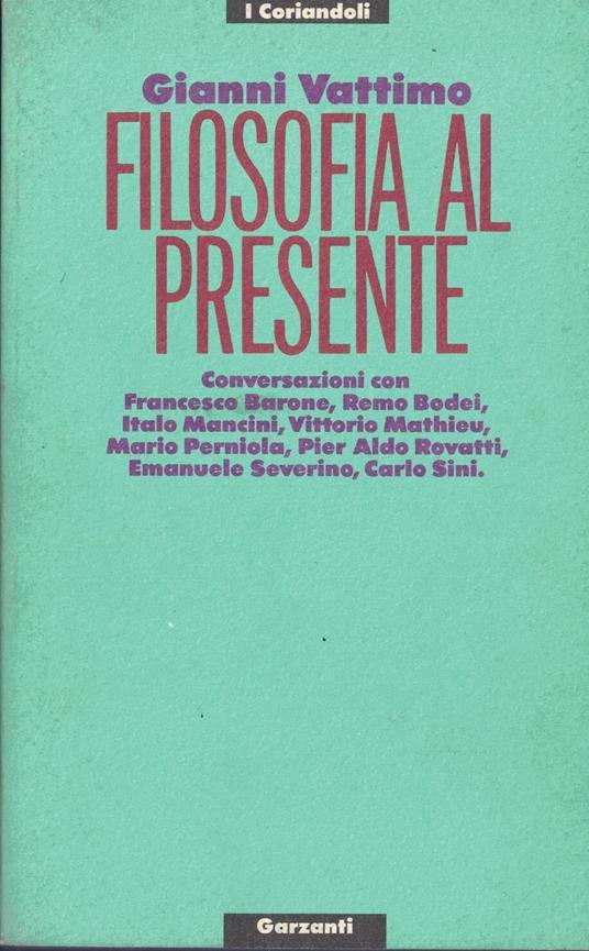 Filosofia al presente - Gianni Vattimo - copertina