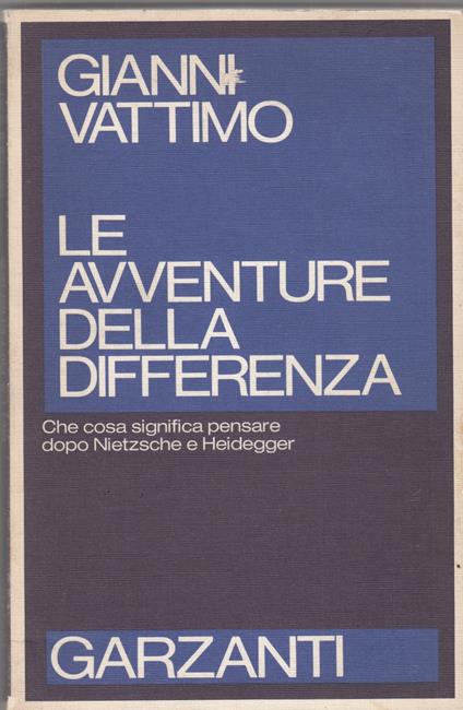 Le avventure della differenza - Gianni Vattimo - copertina