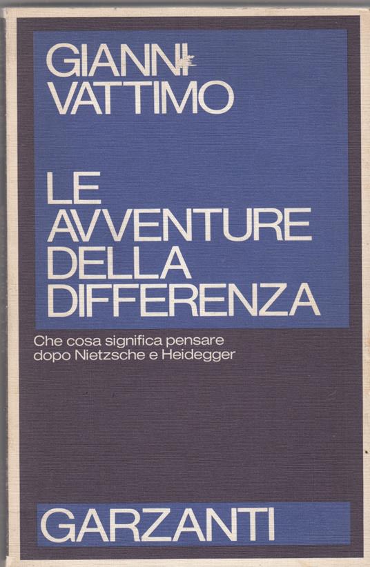 Le avventure della differenza - Gianni Vattimo - copertina