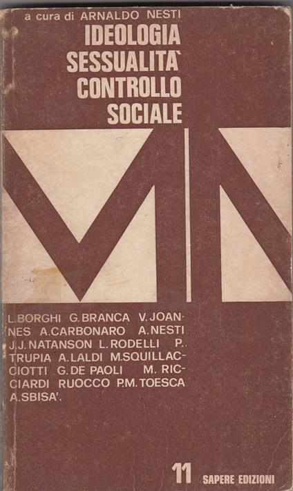 Ideologia - Sessualita' - Controllo sociale - Arnaldo Nesti - copertina