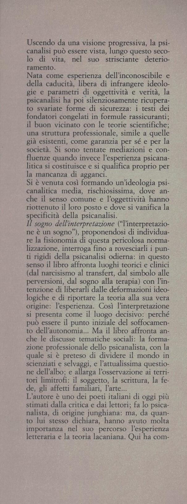 Il sogno dell'interpretazione. Una critica radicale all'ideologia psicanalitica