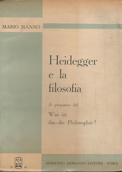 Heidegger e la filosofia - copertina