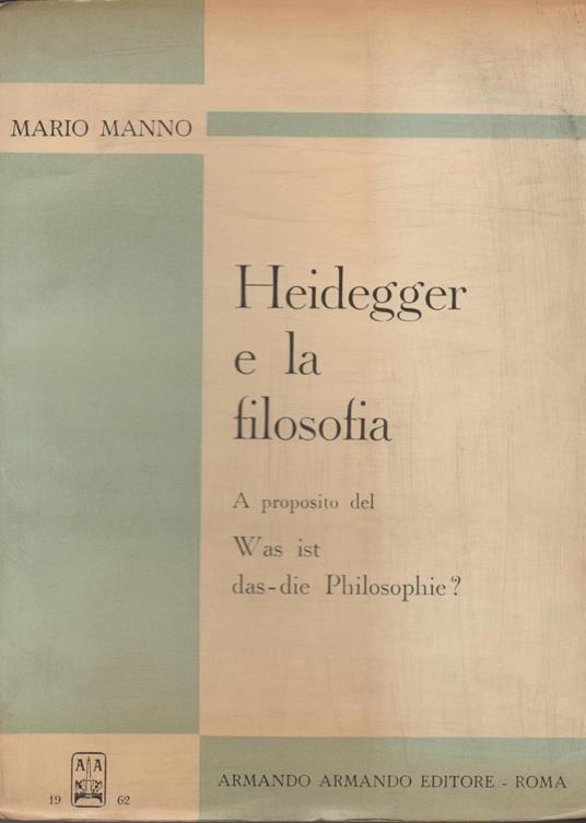 Heidegger e la filosofia - copertina