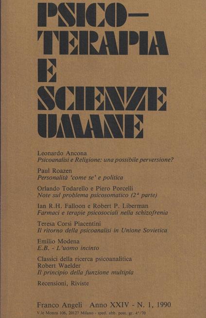 Psicoterapia e scienze umane-N.1 - copertina