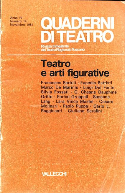 Quaderni Di Teatro - copertina