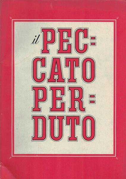Il Peccato perduto - copertina