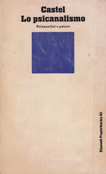 Lo psicanalismo - Robert Castel - copertina