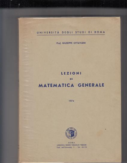 Lezioni di matematica generale - Giuseppe Ottaviani - copertina